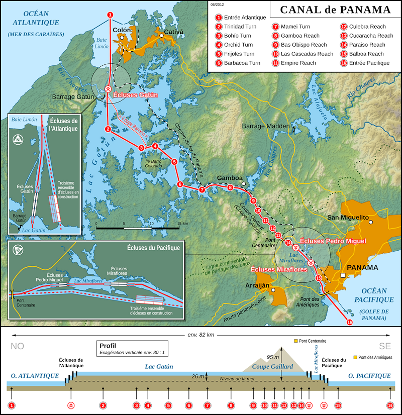 Map du Canal de Panama