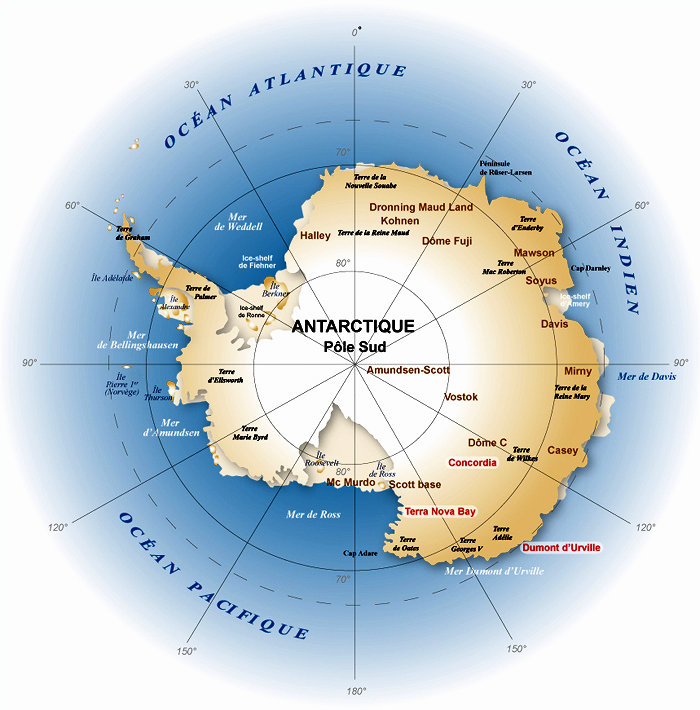 Map de l'Antartique