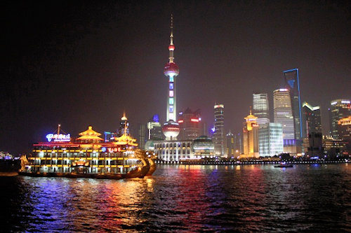 Vue de nuit de Shanghai