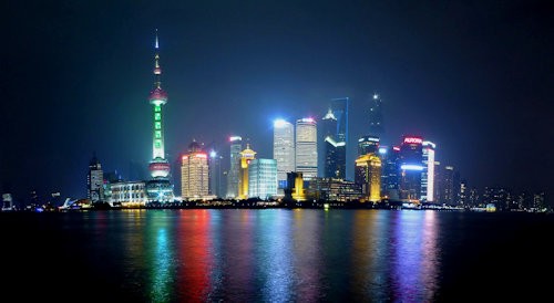 Vue de nuit de Shanghai