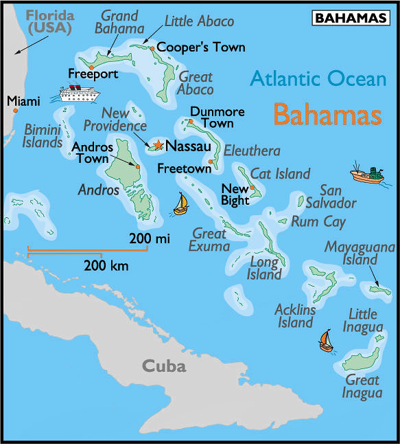 Map des Bahamas