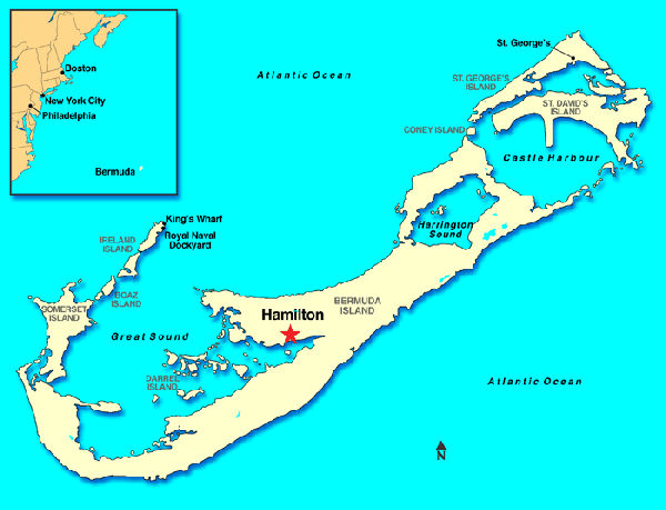 Carte géographique des Bermudes