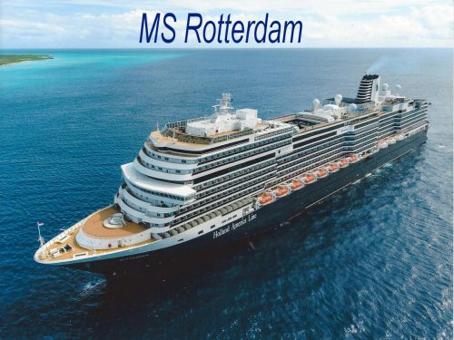 Le MS Rotterdam est un navire de croisière de classe Pinnacle exploité par Holland America Line (HAL), une filiale de Carnival Corporation. Initialement nommé Ryndam en cours de développement, il a été rebaptisé Rotterdam en juillet 2020 pendant la construction pour honorer l’héritage du nom dans l’histoire de la compagnie de croisières après que six navires précédents de la flotte de HAL aient porté ce nom. Le Rotterdam est le troisième navire de la classe Pinnacle de HAL dans la flotte construite par le constructeur naval italien Fincantieri et succède aux navires jumeaux plus âgés Koningsdam (2016) et Nieuw Statendam (2018).
