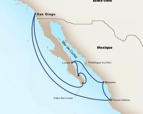 Map du Mexique Ouest - Mer de Cortez