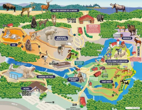 Plan du zoo sauvage de Saint-Felicien 1200x928