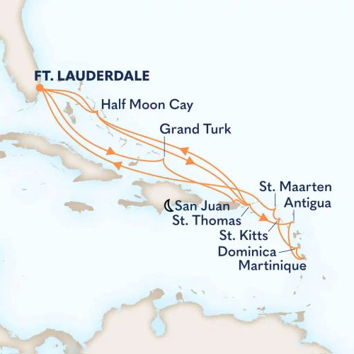 Map Croisière Antilles Orientales 2025-2026